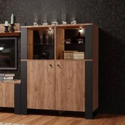 Μπουφές OLD WOOD Χρυσός Δρύς με Μαύρο, 106.2x44xx128.5εκ SO-OLDKOM2D