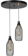 Φωτιστικό Οροφής Rio 941RTN1242 Φ25x70cm 2xE27 40W Black Opviq