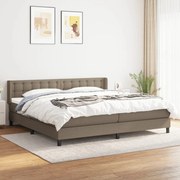 Κρεβάτι Boxspring με Στρώμα Taupe 200x200 εκ. Υφασμάτινο