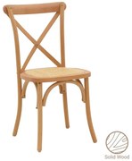 Chair Dylon stackable natural beech wood-natural rattan seat 48x52x89cm 48x52x89 εκ.