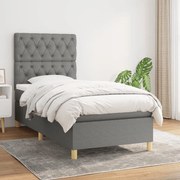 ΚΡΕΒΑΤΙ BOXSPRING ΜΕ ΣΤΡΩΜΑ ΣΚΟΥΡΟ ΓΚΡΙ 80X200 ΕΚ. ΥΦΑΣΜΑΤΙΝΟ 3142530