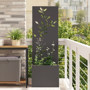 vidaXL Γλάστρα Κήπου με Διακοσμητική Πάνελ Μαύρο 50 x 140 cm