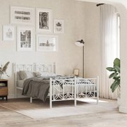 vidaXL Πλαίσιο Κρεβατιού με Κεφαλάρι&amp;Ποδαρικό Λευκό 120x200εκ. Μέταλλο