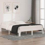 Πλαίσιο Κρεβατιού Λευκό 150 x 200 εκ. Μασίφ Ξύλο King Size 810371
