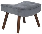 WOODWELL Ε7141,71ΚALMA Σκαμπό - Υποπόδιο, Ύφασμα Velure Γκρι, Πόδια Καρυδί, K/D 52x38x35cm Ε7141,71Κ
