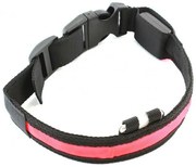 Περιλαίμιο Σκύλου Με Φωτισμό Led 34-44cm Μαύρο-κόκκινο AG232  AG232