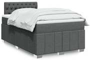 ΚΡΕΒΑΤΙ BOXSPRING ΜΕ ΣΤΡΩΜΑ ΣΚΟΥΡΟ ΓΚΡΙ 120X190 ΕΚ ΥΦΑΣΜΑΤΙΝΟ 3289315