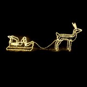 REINDEER WITH SLEIGH, 312 LED ΣΧΕΔ. 13m ΜΟΝΟΚ. ΦΩΤΟΣ., WW ΣΤΑΘ., IP65, 65X64X30 &amp; 59X22X29CM, 1. ACA X083121214N