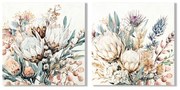 Καμβάς Home ESPRIT Blomster Shabby Chic 80 x 3 x 80 cm (x2)
