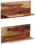 vidaXL Ράφια Τοίχου 2 τεμ. 58 x 26 x 20 εκ. από Μασίφ Ξύλο Ακακίας