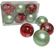 Σετ Μπάλες 6τμχ Κόκκινες-Πράσινες Δ8εκ. Xmas fest 93-2756