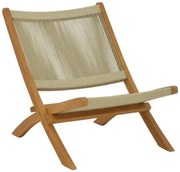 Καρέκλα - Πολυθρόνα Seeal teak ξύλο και σχοινί σε φυσκή απόχρωση 61x76x72 εκ. 61x76x72 εκ.