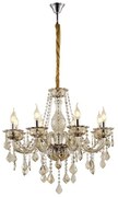 Artekko Chandelier Πολυέλαιος 8φωτος Σαμπανιζέ Κρύσταλλο (70x70x60)cm