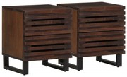 vidaXL Κομοδίνα 2 τεμ. 40 x 33 x 46 εκ. από Μασίφ Ξύλο Μάνγκο