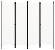 vidaXL Διαχωριστικό Δωματίου με 4 Πάνελ Λευκό 200 x 180 εκ.