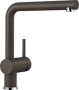 Blanco Linus-S SILGRANIT®-Look Coffee Μπαταρία Κουζίνας με Περιστρεφόμενο Ρουξούνι και Μεταλλικό Αποσπώμενο Ντους