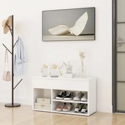 Παπουτσοθήκη Λευκή 80 x 30 x 45 εκ. από Επεξ. Ξύλο 808747