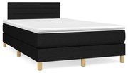 ΚΡΕΒΑΤΙ BOXSPRING ΜΕ ΣΤΡΩΜΑ &amp; LED ΜΑΥΡΟ 120X190 ΕΚ. ΥΦΑΣΜΑΤΙΝΟ 3270097