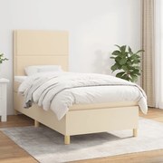 ΚΡΕΒΑΤΙ BOXSPRING ΜΕ ΣΤΡΩΜΑ ΚΡΕΜ 90X190 ΕΚ.ΥΦΑΣΜΑΤΙΝΟ 3142222