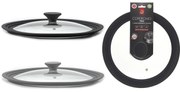 Καπάκι Trio γυαλί/σιλικόνη Φ28/30/32cm 2Τμχ Σε 2 Σχέδια