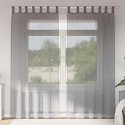 vidaXL Κουρτίνες Voile με βρόχους 2 τεμάχια Σκούρο Γκρι 140x245 εκ.