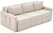 Καναπές - Κρεβάτι Τριθέσιος Saros 825BLC4324 230x110x72cm Cream