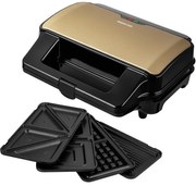 Τοστιέρα με 4 Αποσπώμενες Πλάκες CoolTouch Sencor SSM 9977CH Χρυσαφί