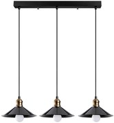 Φωτιστικό Οροφής - Ράγα Berceste 521SHN3377 74x108cm 3xE27 40W Black-Gold Opviq