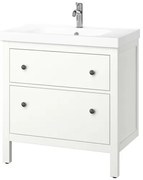 HEMNES/ORRSJON βάση νιπτήρα με συρτάρια/νιπτήρα/μπαταρία, 82x49x89 cm 695.467.91