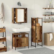 vidaXL Σετ Επίπλων Μπάνιου με ράφι με πόρτα 3 pcs Καφέ 60 x 30 x 60 cm