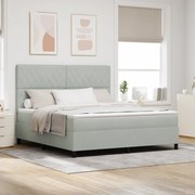 vidaXL Κρεβάτι Box Spring με Στρώμα & Φωτισμό LED Γκρι 180x200 εκ. Βελούδο