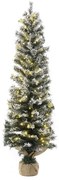 Χριστουγεννιάτικο Δέντρο Pre-Lit Snow Pencil Με Λαμπάκια 74490 Φ40x120cm (188tips) Green