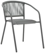 Καρέκλα Lindaria στοιβαζόμενη μέταλλο-pe rattan ανθρακί 54x63x74 εκ. 54x63x74 εκ.