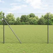 vidaXL Σετ Στύλων Φράχτη Σετ των 2 Γκρι Μέταλλο 10 x 1.5 μέτρα