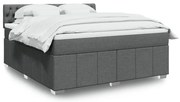 vidaXL Κρεβάτι Boxspring με Στρώμα Σκούρο Γκρι 180x200 εκ Υφασμάτιν