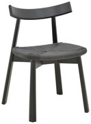 Καρέκλα Clareta rubberwood-σχοινί σε μαύρη απόχρωση 53x55x79εκ 53x55x79 εκ.