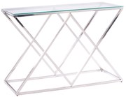 Κονσόλα Holland Με Γυαλί Και Βάση Χρωμίου 120x40x78 Ek.