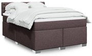 vidaXL Κρεβάτι Boxspring με Στρώμα Σκούρο Καφέ 140x190 εκ. Υφασμάτινο