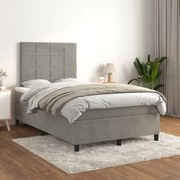 ΚΡΕΒΑΤΙ BOXSPRING ΜΕ ΣΤΡΩΜΑ ΑΝΟΙΧΤΟ ΓΚΡΙ 120X200 ΕΚ. ΒΕΛΟΥΔΙΝΟ 3143013