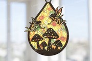 Intra απο ξύλο plywood Χρώμα wenge 3mm-4mm πάχος - Fairy & Mushroom Suncatcher Δίασταση 30x20 cm INTRAFABR-87775133