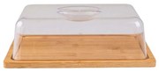 Τυριέρα Με Πλαστικό Καπάκι Essentials 01-12960 24x18x7,5cm Natural-Clear Estia Πλαστικό,Bamboo