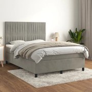 ΚΡΕΒΑΤΙ BOXSPRING ΜΕ ΣΤΡΩΜΑ ΑΝΟΙΧΤΟ ΓΚΡΙ 140X200 ΕΚ. ΒΕΛΟΥΔΙΝΟ 3143145