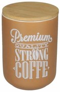 Βάζο Αποθήκευσης Καφέ Premium Coffee 53843 650ml Brown Brandani Πορσελάνη,Bamboo