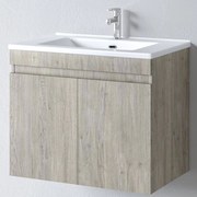 Έπιπλο Μπάνιου Πάγκος Με Νιπτήρα Omega 75 S3BOM075BO0 75x45x60cm Beige-White Πορσελάνη,Μελαμίνη