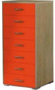 SarrisBros  Συρταριέρα Μελαμίνη Με 7 Συρτάρια 60x45x123 Δρυς-Κόκκινο BEST-1030033