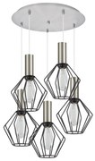 Φωτιστικό Οροφής SE21-NM-4-5NM-GR1 ADEPT TUBE Nickel Matt Pendant Black Metal Grid+ - 51W - 100W - 77-8440