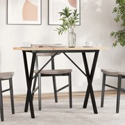 vidaXL Τραπέζι Τραπεζαρίας Πλαίσιο X Μασίφ Πεύκο/Ατσάλι