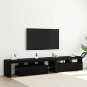 vidaXL Κάβες τηλεόρασης 2 τμχ με LED φώτα Μαύρη βελανιδιά Επεξεργασμένο ξύλο