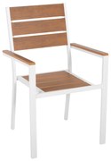 ΠΟΛΥΘΡΟΝΑ ΑΛΟΥΜΙΝΙΟΥ SAGA  ΛΕΥΚΗ-POLYWOOD ΣΕ ΦΥΣΙΚΟ 55x55x86Υεκ. 55x55x86 εκ.