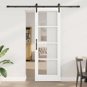 vidaXL Συρόμενη Πόρτα Λευκό 73.5 x 211 εκ Ξύλο και μέταλλο